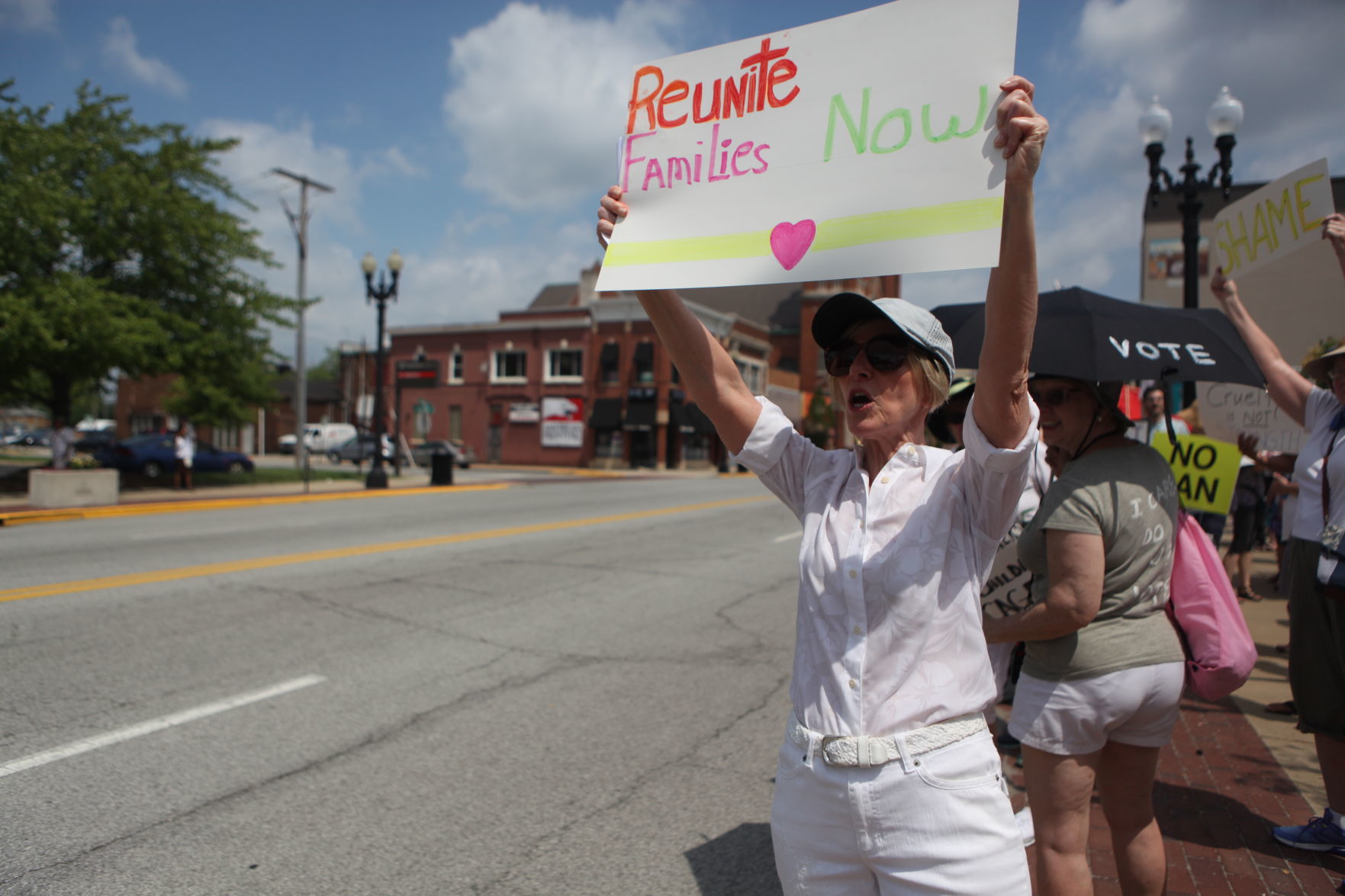 Families, activists protest Trump's immigration policies with Hammond rally